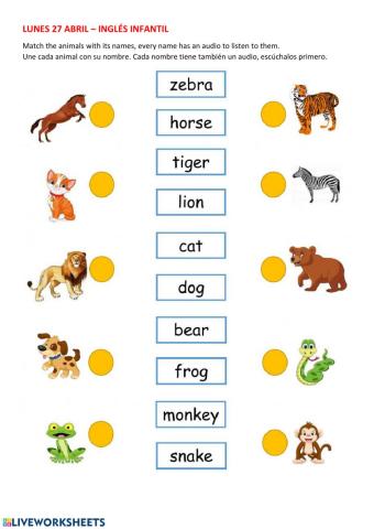 Martes 28 ABRIL INFANTIL INGLES