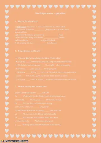 Präpositionen im Dativ, Genitiv und Akkusativ