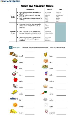 Count and Noncount Nouns