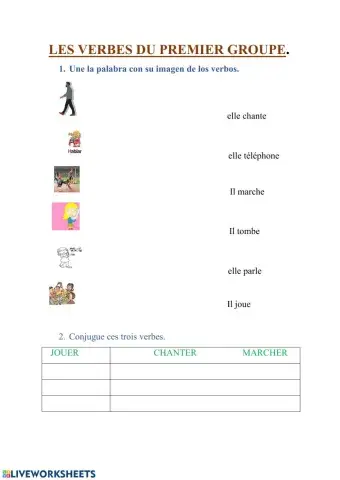 Les verbes du premier groupe