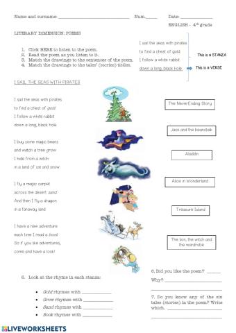 Literary dimension - Poem: I sail the seas with pirates