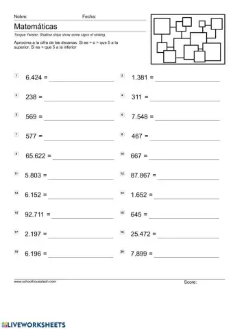 Aproximación a las decenas