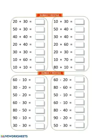 Suma  y rectas  decenas