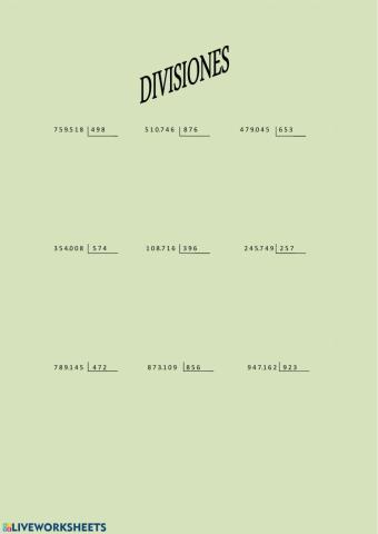 Divisiones de tres cifras