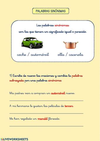 PALABRAS SINÓNIMAS