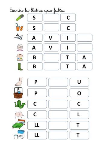 Completar les vocals