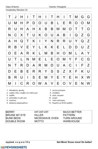 Bsenior Wordsearch 32