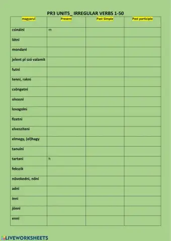 Irregular verbs