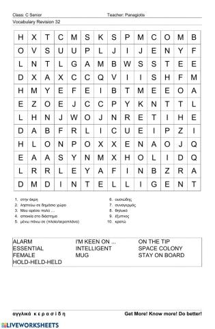 Csenior Wordsearch 32