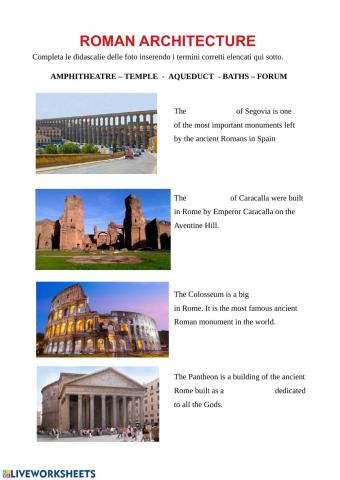 Monumenti Antica Roma in Inglese