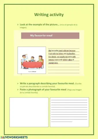 Writing about my favourite meal