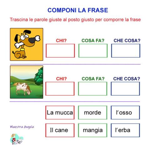 Componi la frase 6