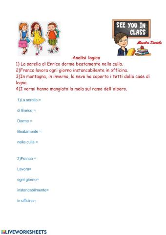 Analisi logica a scelta multipla