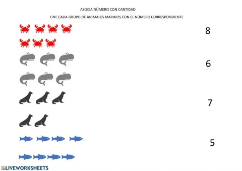 Asocia número con cantidad