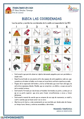 Busca las coordenadas