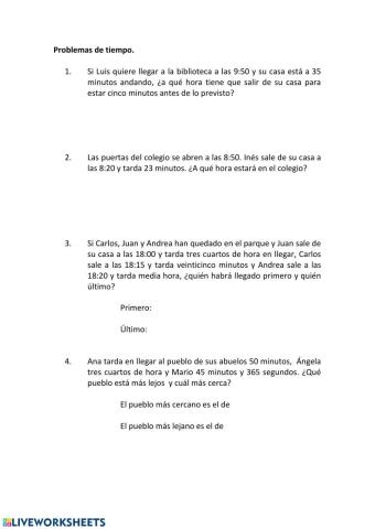 Problemas de tiempo