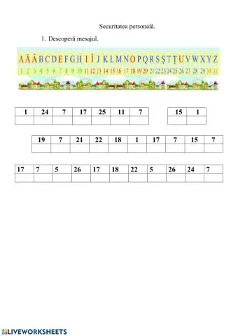 Secutitatea personală. Clasa I