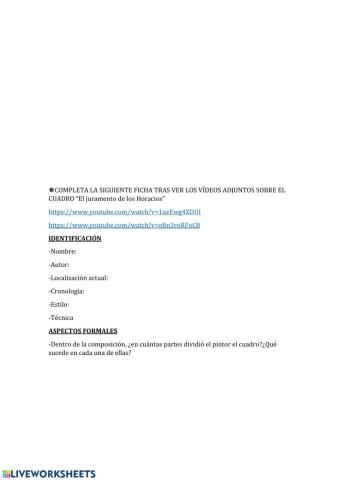 Análisis del cuadro -El juramento de los Horacios-