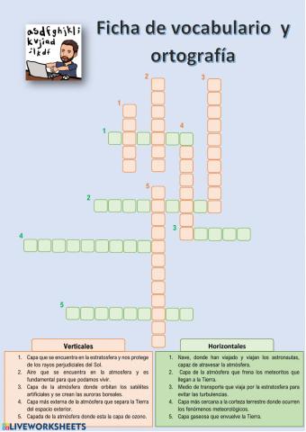 Vocabulario atmósfera y ortografía