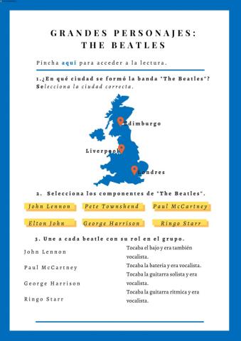 Comprensión lectora. The beatles
