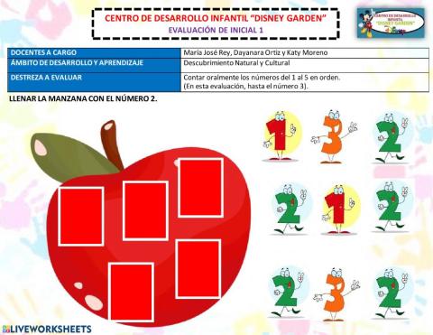 Los números del 1 al 3