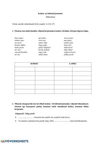 Määrsõnade kokku- ja lahkukirjutamine