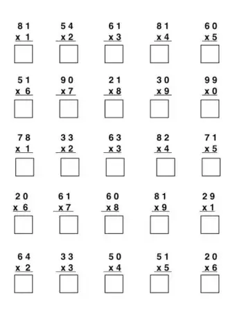 Multiplicación sin llevar