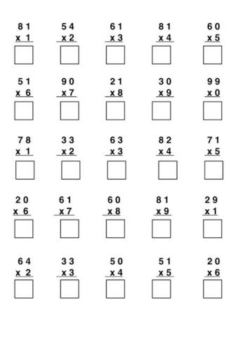 Multiplicación sin llevar