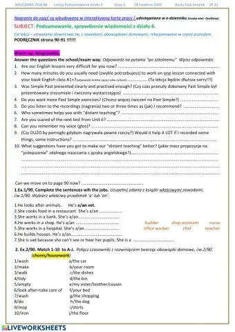 unit 6 revision klasa 5