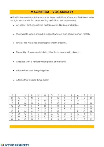 Magnetism vocabulary