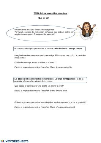 Idees prèvies- les forces i les màquines