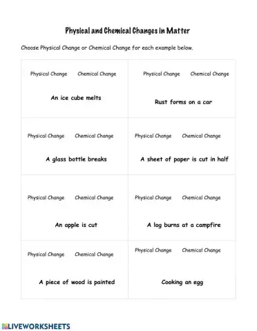 Physical and Chemical Changes