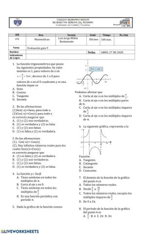 Propiedades de las funciones trigonométrica