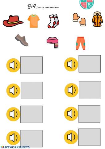 Listen, drag and drop- clothes