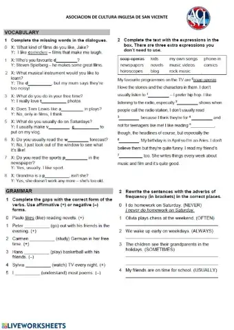 Test Junior 2 Unit 1