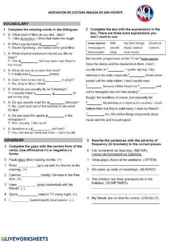 Test Junior 2 Unit 1