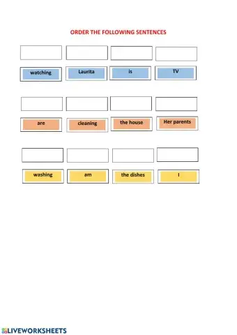 Present Continuous - ORDERING