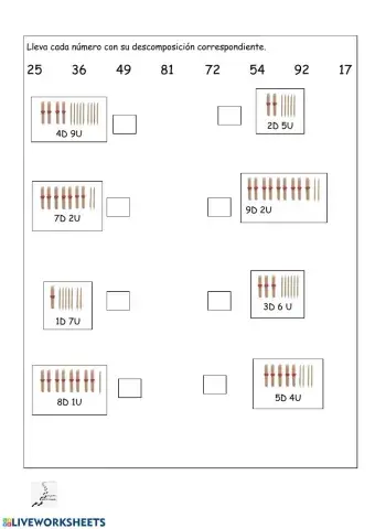 Descomposiciones de números de dos cifras