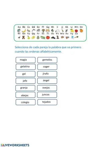 ¿Qué palabra va primero?