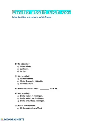 EMILIA STELLT SICH VOR