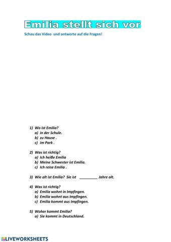 EMILIA STELLT SICH VOR