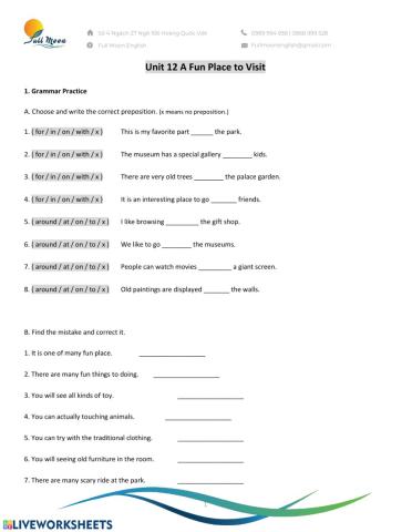 Unit 12-A fun place to visit