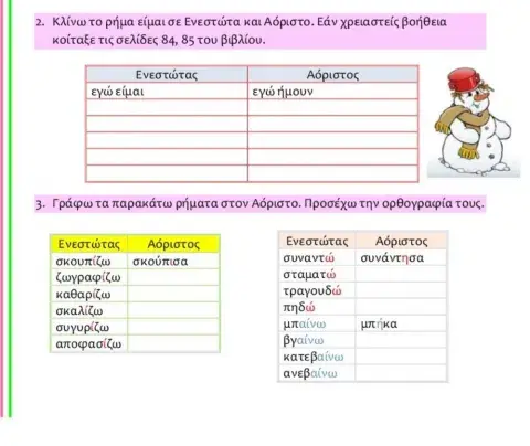 Ενεστώτας αόριστος