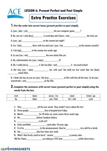 Present Perfect and Past Simple-YL7