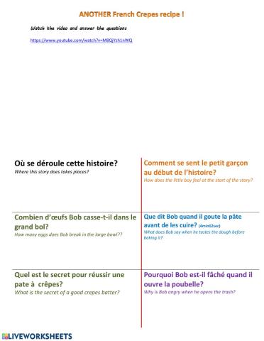 Listening comprehension-compréhension orale-A1.1-Fr