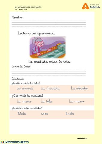 Lee la frase y responde