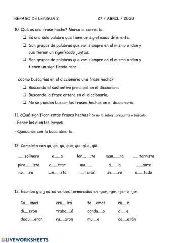 Repaso 2 lengua 4º