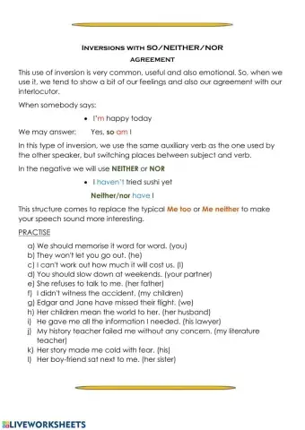 So and neither. Inversions