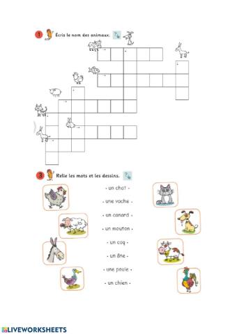 Les animaux de la ferme