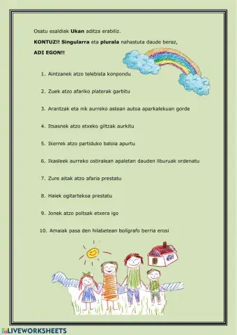 Ukal lehenaldia singularra eta plurala